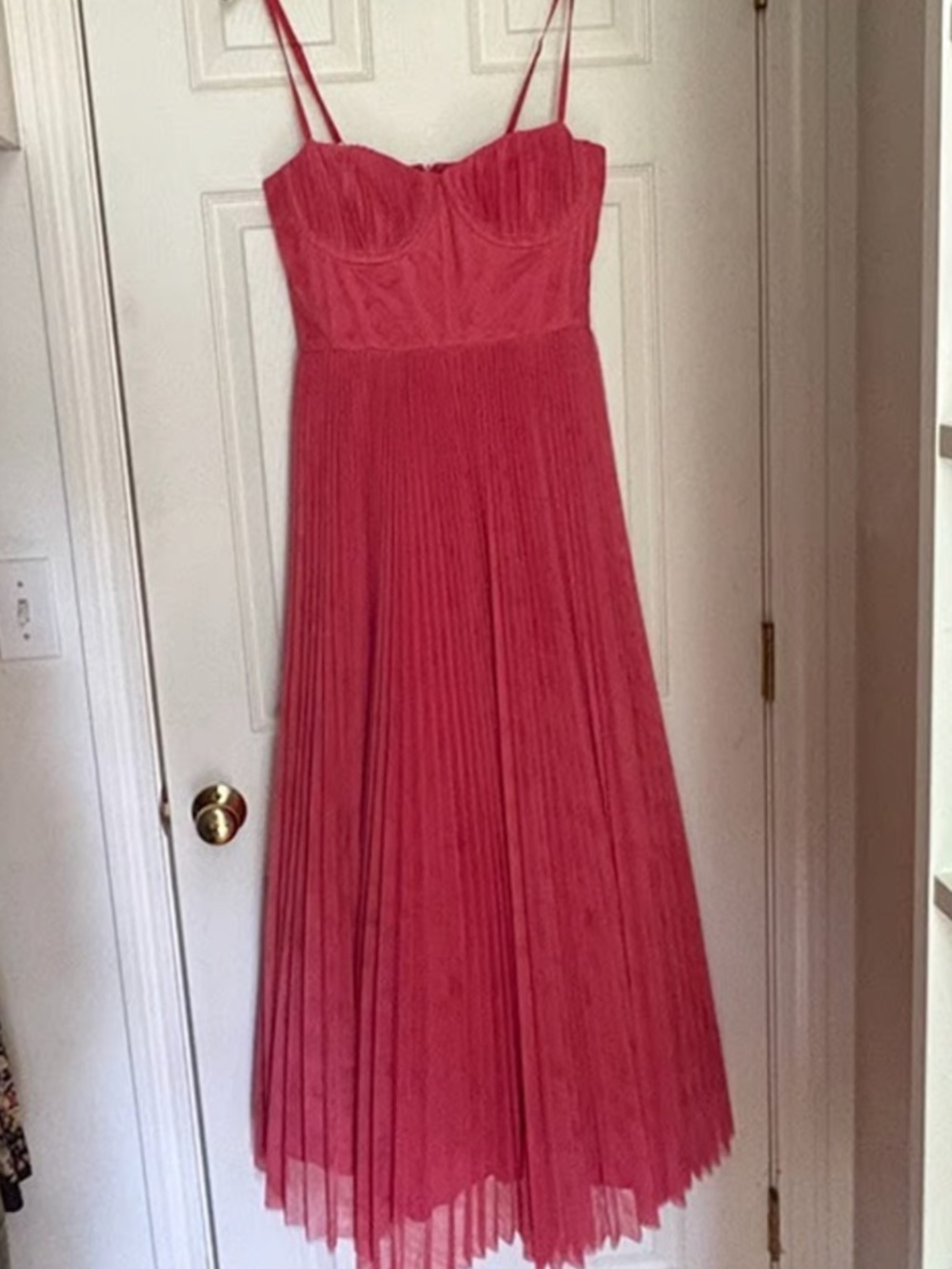 Hutch Amara Corset Pleated Tulle Fit & Flare Midi Dress